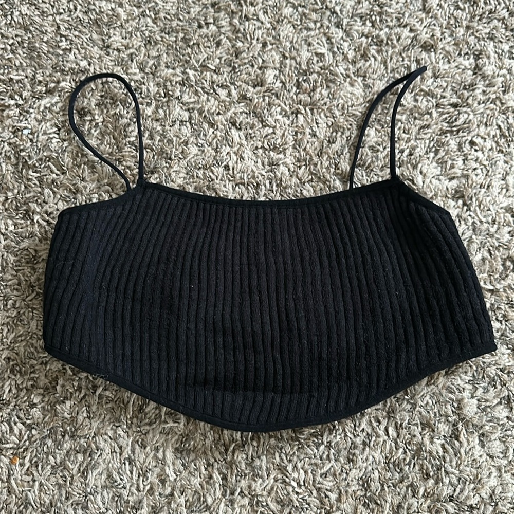 Zara crop top; black